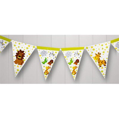 Jungle Animals Paper Bunting 3 Meters, 17 Flags - hanrattycraftsgifts.co.uk