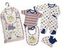 Brand New Baby Boys 5piece Gift Set Sleepsuit, Vest, Bib, Hat & Mitts Hungry Dinosaur 3 sizes (Newborn) - hanrattycraftsgifts.co.uk