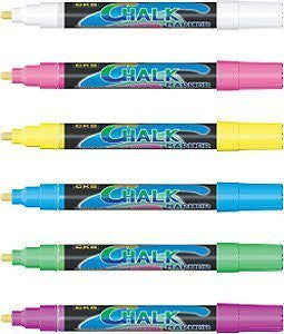 Pack Of 6 Assorted Colours Fluorescent Window Marker Pens - hanrattycraftsgifts.co.uk