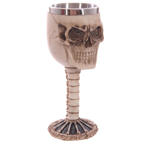 Skull and Spine Goblet - hanrattycraftsgifts.co.uk