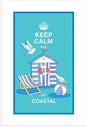 hcg Keep Calm And Go Coastal Single Tea Towel (Beach Hut)