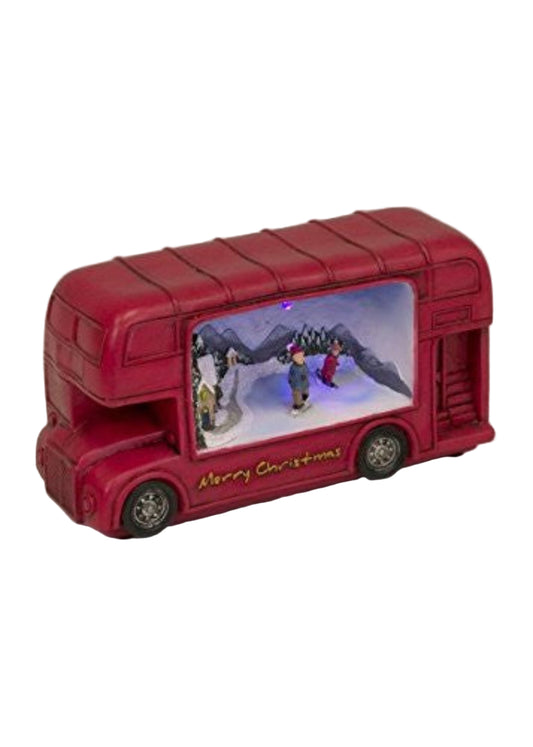 london style red bus Light up skaters scene scene inside bus with muti colour LED lights. - hanrattycraftsgifts.co.uk