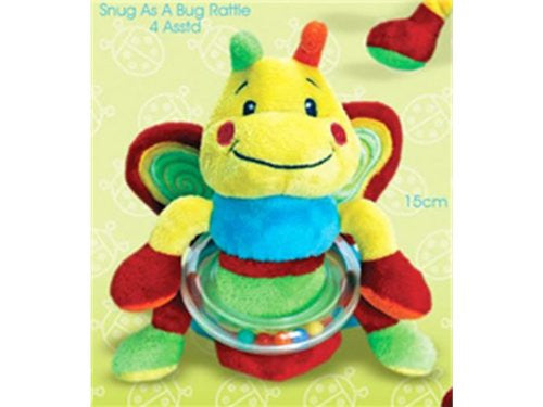 Keel Toys Cuddly Soft Snug as a Bug Butterfly Rattle Baby Gift 15cm - hanrattycraftsgifts.co.uk