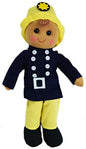 Fireman Doll dressed in his Firefighter's uniform for Boys and girls, 19cm