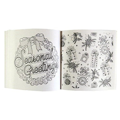 Colouring Therapy, Christmas Premium Adult Colouring Book - 60 Designs to Colour - Size 210mm x 210mm - hanrattycraftsgifts.co.uk