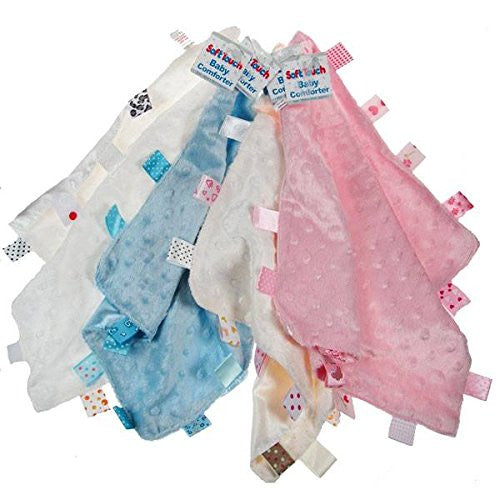 Luxurious Baby Minky Dimple Fabric Comforter With Satin Tags (Pink) - hanrattycraftsgifts.co.uk
