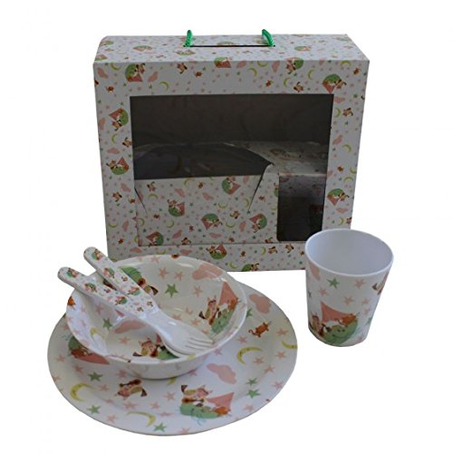 Childrens Melamine Dinner Set. Powell Craft Owl and Pussycat Kids Gift Set - from Little PJs - hanrattycraftsgifts.co.uk
