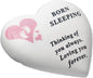 Baby Graveside Memorial Heart Ornament Footprints - Born Sleeping - Pink / Girl