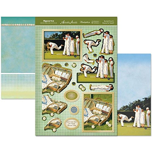 hunkydory adorable scorable sports & leisure time designer decoupage set bowled over & anyone for tennis - hanrattycraftsgifts.co.uk