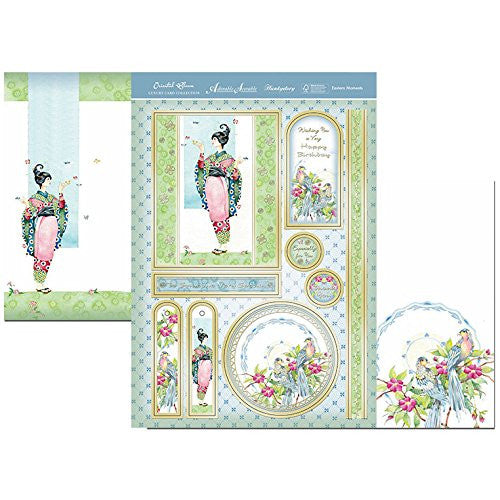 Oriental Bloom Lady ~ Luxury Topper Set Eastern Moments Foiled Card Making kit - hanrattycraftsgifts.co.uk