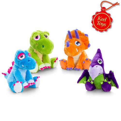 Keel Toys 25cm Hugasaurus On Lead With Sound 4 Asstd - hanrattycraftsgifts.co.uk