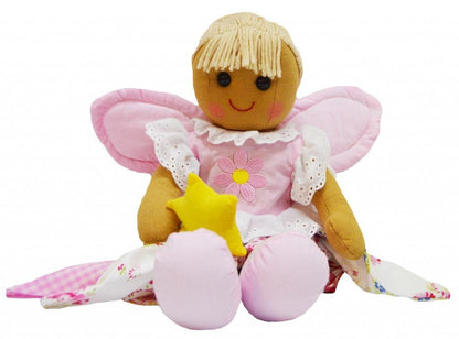 DF Soft Toys, A Beautiful Rag Doll in a cute Petal Dress with floral patterns, 40 cm high - hanrattycraftsgifts.co.uk