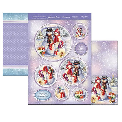Luxury Topper Set: Frosty's Family - Adorable Scorable Snowman Christmas Card - hanrattycraftsgifts.co.uk