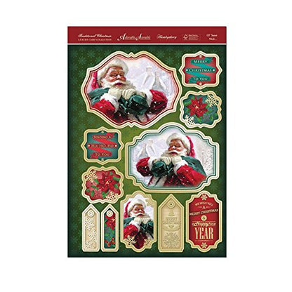 Luxury Topper Set: Old Saint Nick ~ Christmas Santa Adorable Scorable Individual Topper - hanrattycraftsgifts.co.uk