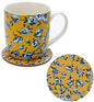Puckator pick of The Bunch Peony 300 ml Cup and Saucer Porcelain Yellow Floral