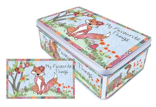 Peel & Sardine Small "My Favourite Things Fox" Tin - hanrattycraftsgifts.co.uk
