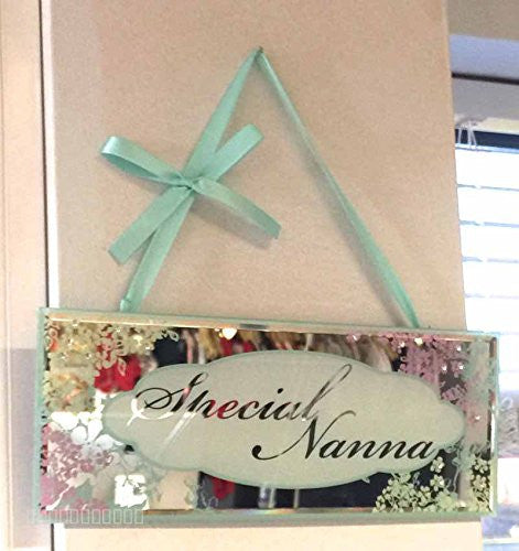 Gift For Nanna Nana Mirrored Plaque Silver Presents Ideas Mother's Day Birthday - hanrattycraftsgifts.co.uk