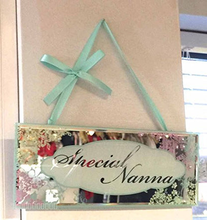 Gift For Nanna Nana Mirrored Plaque Silver Presents Ideas Mother's Day Birthday - hanrattycraftsgifts.co.uk