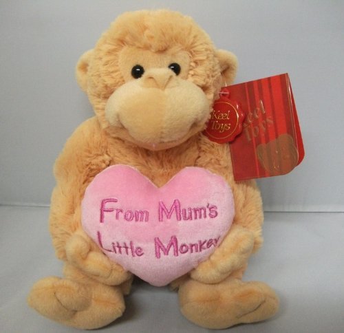 from mums little monkey bear holding heart with the words mums little monkey - hanrattycraftsgifts.co.uk