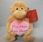 from mums little monkey bear holding heart with the words mums little monkey - hanrattycraftsgifts.co.uk