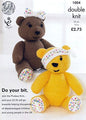 King Cole Children in Need Pudsey & Girl Bear Big Value Knitting Pattern 1004 DK - hanrattycraftsgifts.co.uk