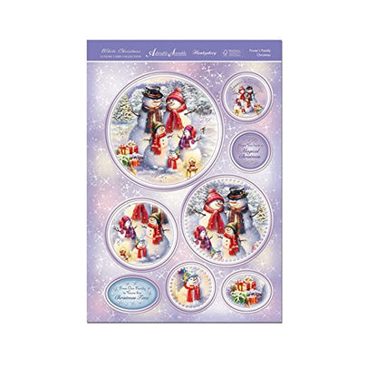 Luxury Topper Set: Frosty's Family - Adorable Scorable Snowman Christmas Card - hanrattycraftsgifts.co.uk