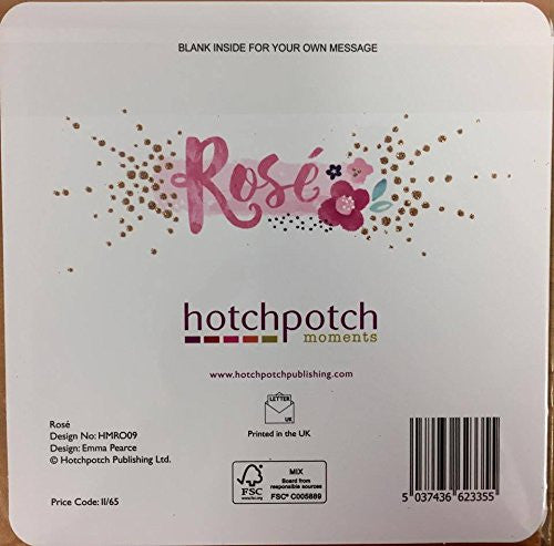 Hotchpotch Greetings Card - Rosé - Cupcake with Candle - Make a Wish - hanrattycraftsgifts.co.uk