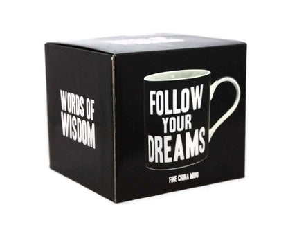 Follow Your Dreams Words Of Wisdom Fine China Mug - hanrattycraftsgifts.co.uk