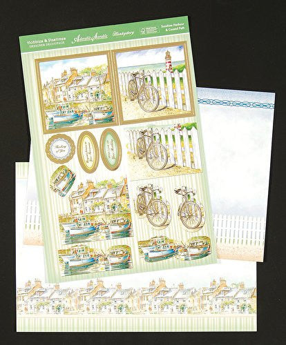 hunkydory adorable scorable designer decoupage hobies & pastimes sunshine harbour & costal path - hanrattycraftsgifts.co.uk