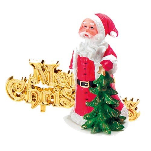 Creative Party Luxury Boxed Traditional Santa Resin Topper and Motto - hanrattycraftsgifts.co.uk