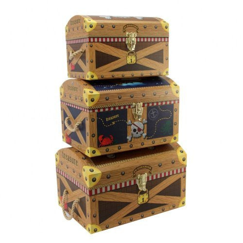 Treasure Set of 3 Nested Domed Trunks - hanrattycraftsgifts.co.uk