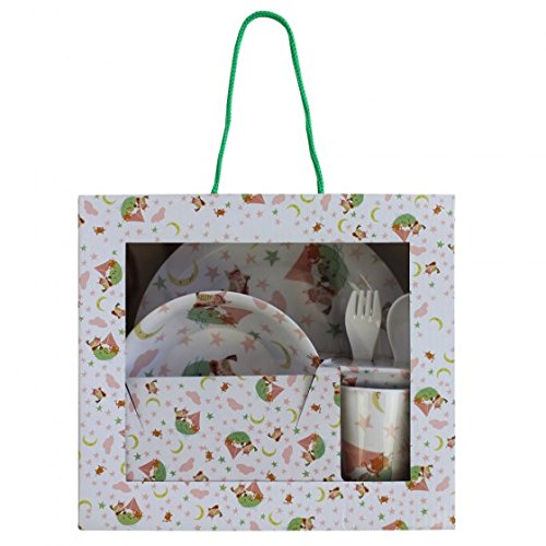 Childrens Melamine Dinner Set. Powell Craft Owl and Pussycat Kids Gift Set - from Little PJs - hanrattycraftsgifts.co.uk