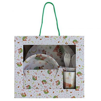 Childrens Melamine Dinner Set. Powell Craft Owl and Pussycat Kids Gift Set - from Little PJs - hanrattycraftsgifts.co.uk