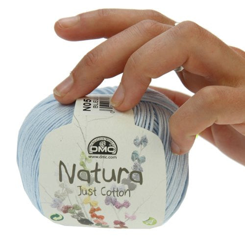 DMC Natura Yarn, 100% Cotton, Bleu Layette N05 - hanrattycraftsgifts.co.uk