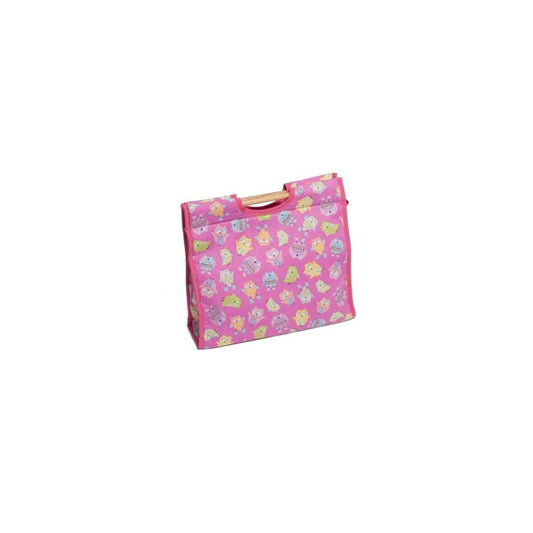 Hobby Gift HGSB/099 Playful Owls on Pink Craft/Sewing Storage Bag 11x32x28cm - hanrattycraftsgifts.co.uk