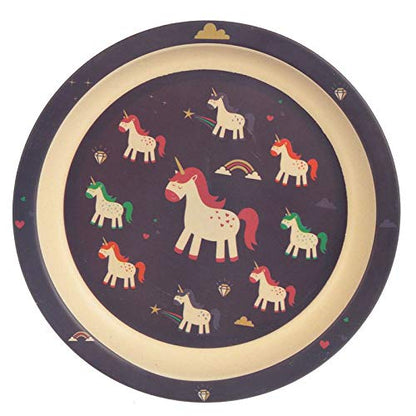 Puckator - Unicorn Eco-Friendly Biodegradable Bamboo Plate/Cutlery Set - hanrattycraftsgifts.co.uk