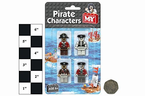 MY 4 Piece Pirate Character Building Block Bricks - hanrattycraftsgifts.co.uk
