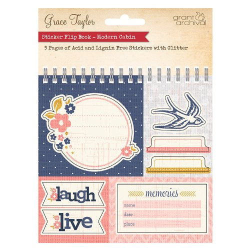 Grace Taylor 5-Piece Modern Cabin Sticker Flipbook - hanrattycraftsgifts.co.uk