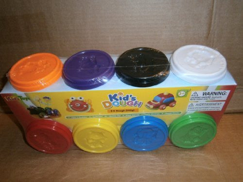 kids dough 8x 140g assorted dough pots - hanrattycraftsgifts.co.uk