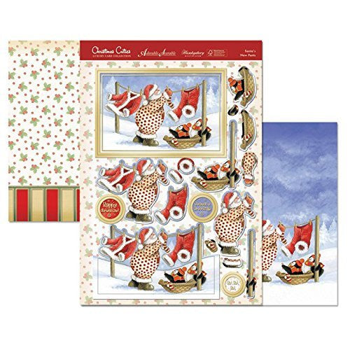 hunkydory  christmas cuties santa s new pants  topper set - hanrattycraftsgifts.co.uk