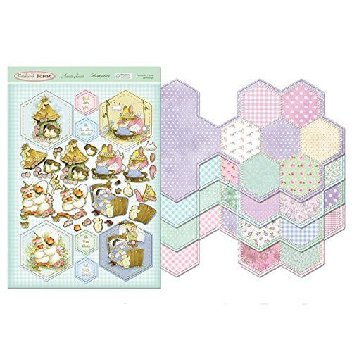 hunkydory  return to patchwork forest patchwork flower card kit - hanrattycraftsgifts.co.uk