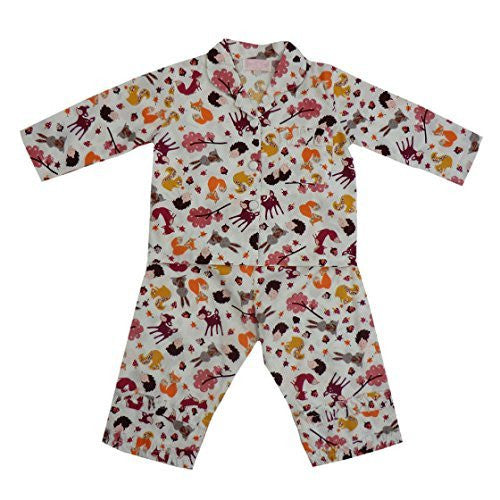 powell craft woodland print pyjamas 10- 12 yrs - hanrattycraftsgifts.co.uk