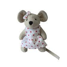 Powell Craft Smal Mouse with White Dotty Dress - 10cm - hanrattycraftsgifts.co.uk