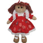 Rag Doll with Red Heart Dress - Handmade - Medium 40cms - Powell Craft - hanrattycraftsgifts.co.uk