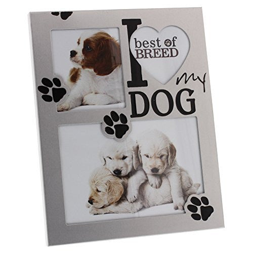 I love my Dog Brushed Aluminium Photo Frame Juliana Best of Breed Collection - hanrattycraftsgifts.co.uk