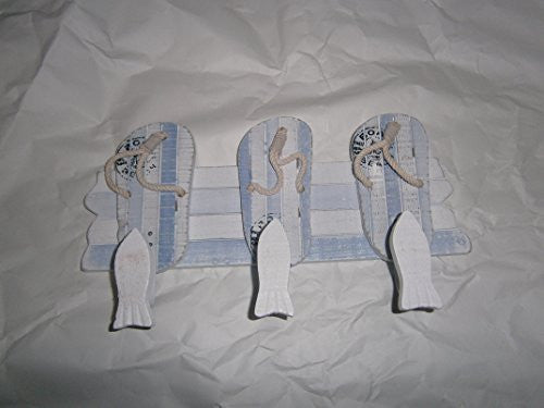 Flip Flop Coat Rack Hooks - Small White Wooden Beach Seaside Decor - Shabby Chic - hanrattycraftsgifts.co.uk