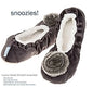 Luxury Deep Grey Velvet Real Fur Pom-Pom Snoozies Ballet Slippers - Ladies UK Sizes 3 to 7 (LARGE UK 6-7) - hanrattycraftsgifts.co.uk