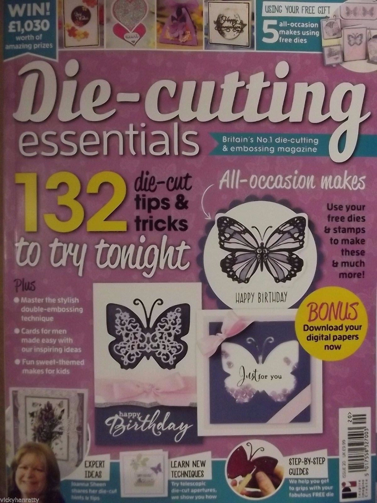 Die Cutting Essentials Magazine Issue 20 with Free Butterfly Wishes Die & Stamp - hanrattycraftsgifts.co.uk