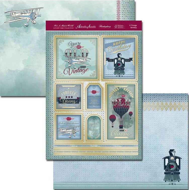 Hunkydory It's A Man's World Topper Set - A Vintage Birthday - hanrattycraftsgifts.co.uk
