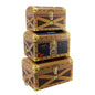 tri costal domed storage trunks pirate 3 trunks - hanrattycraftsgifts.co.uk